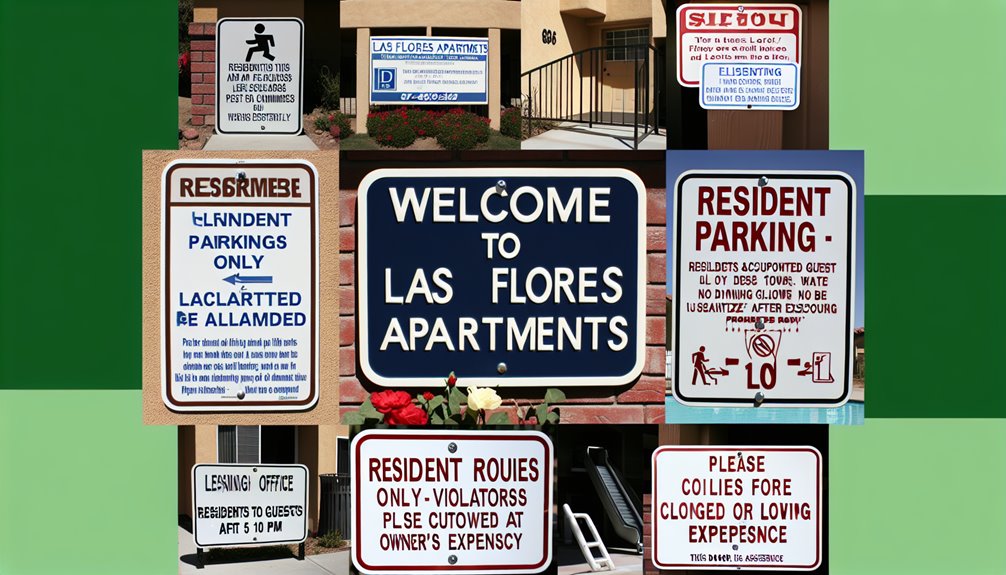 las flores apartment signs