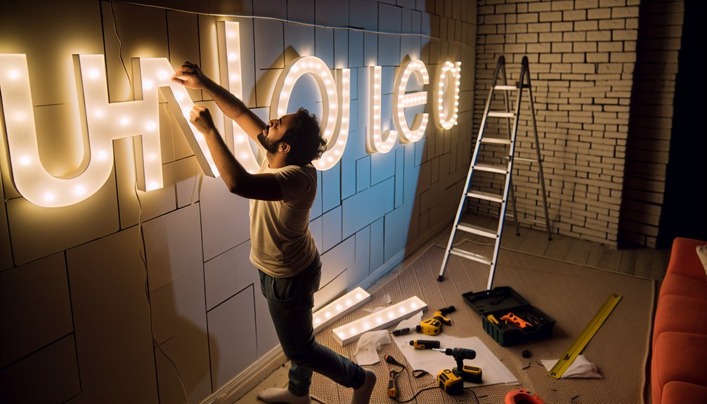 diy illuminated wall letters