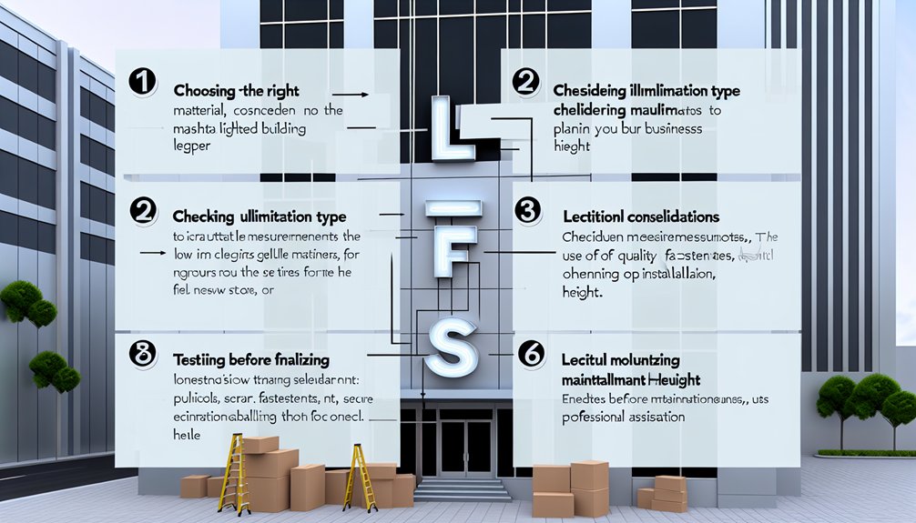 lighted building letters installation