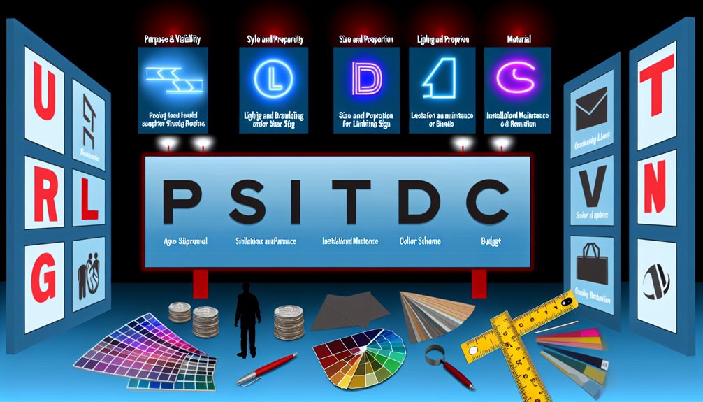 selecting illuminated signage options